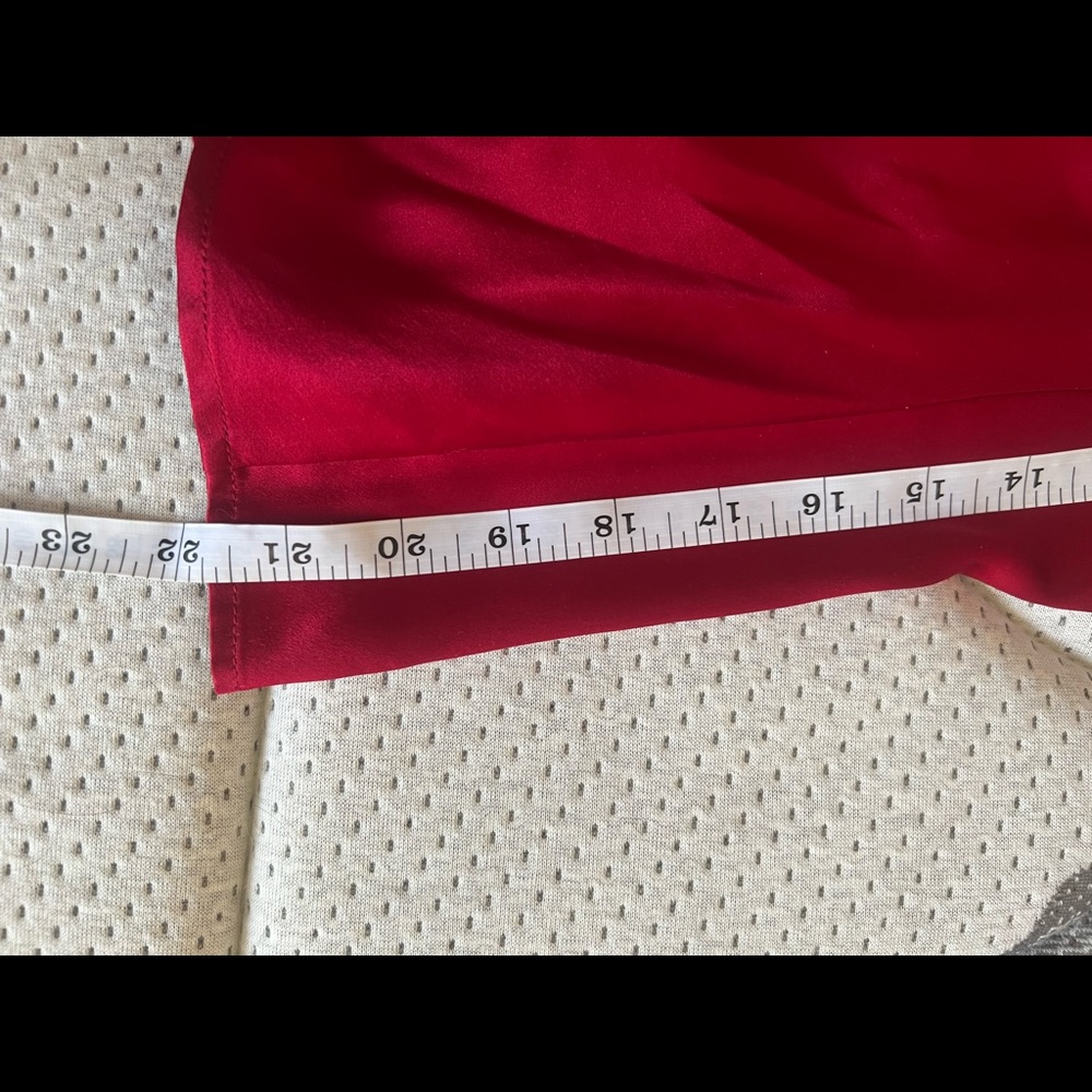 Ruby Red Silk Button Down Blouse, Nwot, Talbot's - image 8